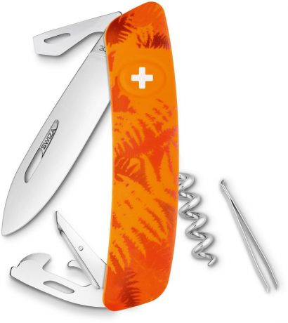 Нож швейцарский SWIZA "С03", цвет: оранжевый, длина клинка 7,5 см