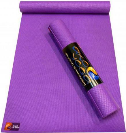 Коврик для йоги и фитнеса Ako Yoga Асана Стандарт, фиолетовый, 185 х 60 х 0,4 см