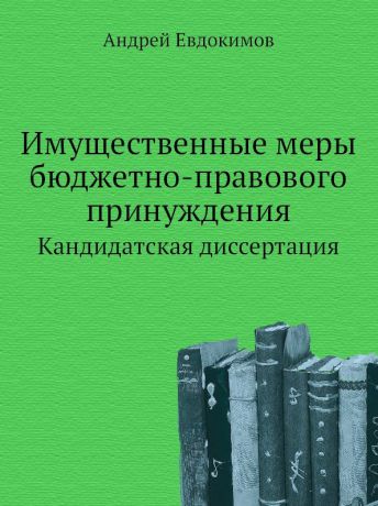 Андрей Евдокимов Имущественные меры бюджетно-правового принуждения. Кандидатская диссертация