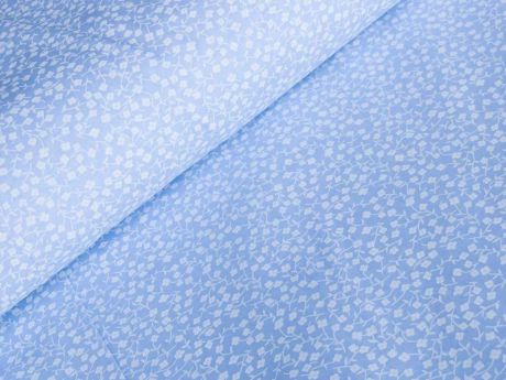 Ткань Vebertex Цветочки белые на голубом