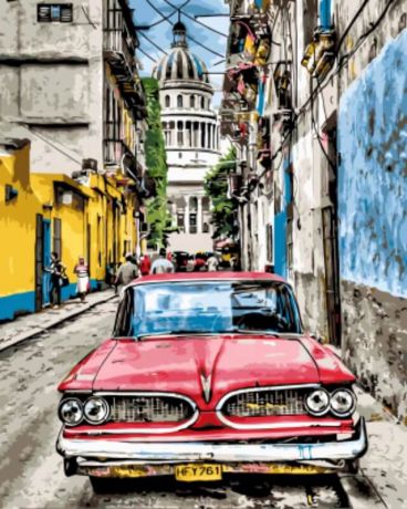 Набор для рисования по номерам Цветной "Винтажное авто в старой Гаване ", 40 x 50 см