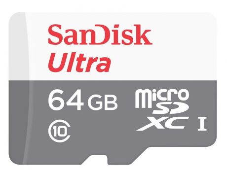 Карта памяти SanDisk MicroSD 64GB Class 10 Ultra Android (80 Mb/s) + SD адаптер