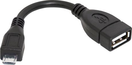 Переходник Defender USB Defender OTG microUSB(M)-USB(F), 87300, черный, 8 см