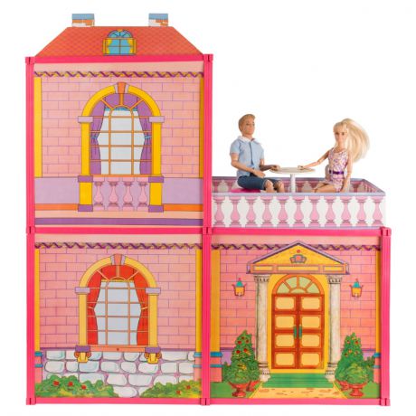 Дом для кукол Карапуз 264036, 264036 розовый