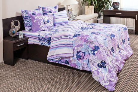 Комплект постельного белья Ночь Нежна "Акварель", фиолетовый