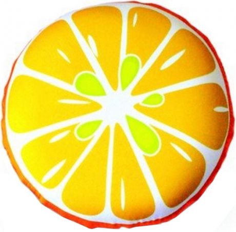 Подушка декоративная антистресс Смайл-фрукты. Апельсин, оранжевый