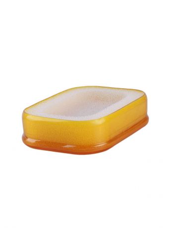 Мультифункциональная губка мыльница в пластиковой коробке, мыльница с губкой поролоновой (желт.)