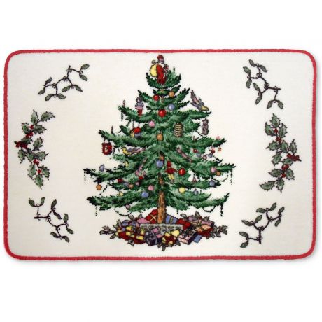 Коврик для ванной Avanti Spode Christmas Tree, 11535J, белый, зеленый