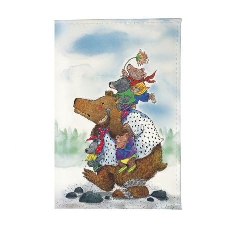 Визитница Mitya Veselkov "Медведица с медвежатами", VIZAM259, бело-голубой