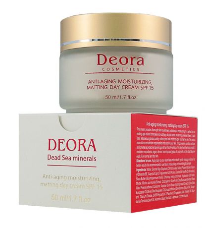 Крем для ухода за кожей Deora Cosmetics Антивозрастной увлажняющий и матирующий дневной крем SPF 15