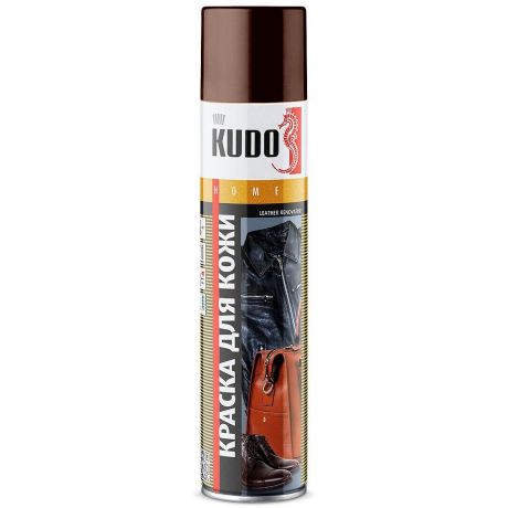 Средство для обуви и одежды KUDO краска для гладкой кожи, аэрозоль, 400 мл, коричневый
