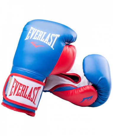 Перчатки боксерские Everlast Powerlock P00000727-14, 14oz, к/з, синий/красный