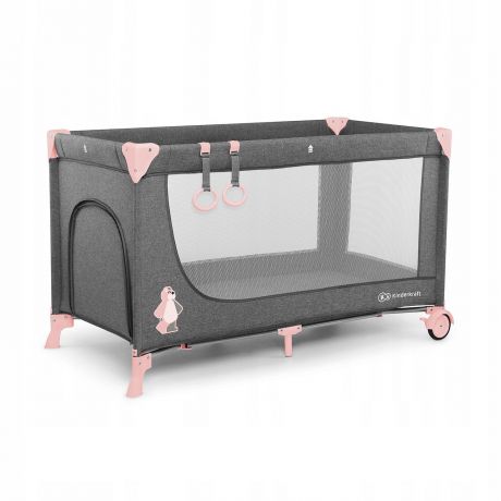 Манеж-кроватка Kinderkraft Joy Basic серый, розовый
