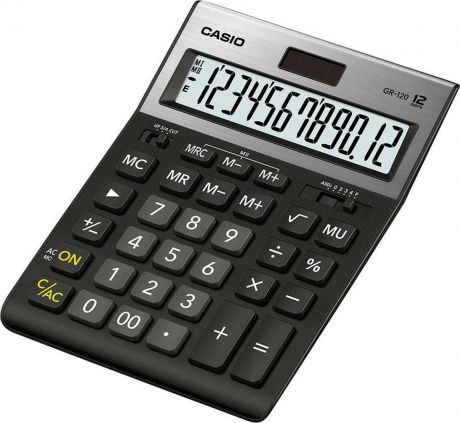 Калькулятор настольный Casio, черный, GR-120-W-EP