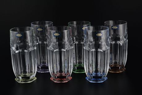 Набор стаканов Crystalite Bohemia "Сафари Ассорти" 22630, прозрачный, 300 мл, 6 шт