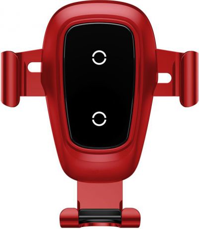 Автомобильный держатель Baseus Беспроводная зарядка-автодержатель Metal Wireless Charger Gravity Car Mount, красный