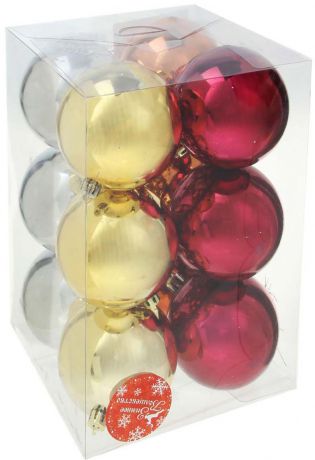 Набор елочных шаров, цвет: разноцветный, диаметр 7,5 см, 12 шт