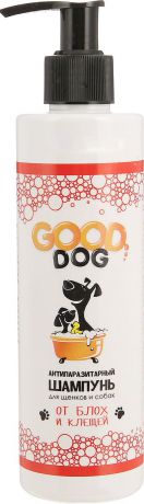 Шампунь для щенков и собак Good Dog "Антипаразитарный от блох и клещей", F2101, 250 мл
