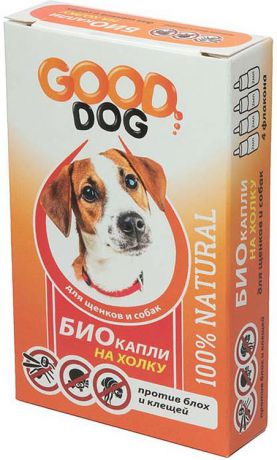 Капли для щенков и собак Good Dog "Антипаразитарные БИО", F11101, от блох и клещей, 2 мл