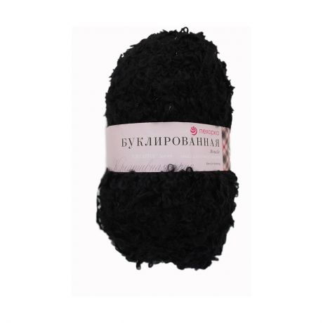 Пряжа для вязания Пехорка "Буклированная", цвет: черный (02), 200 г, 220 м, 5 шт