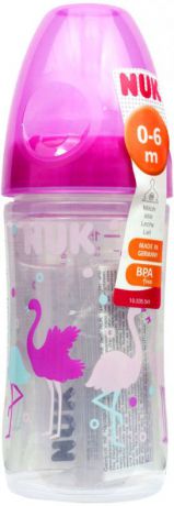 Бутылочка для кормления NUK First Choice New Classic, с силиконовой соской FC, от 0 месяцев, 150 мл, 10743769-Фламинго розовый