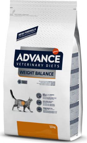 Корм сухой Advance "Obesity Management" для кошек при ожирении, 1,5 кг
