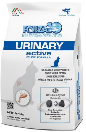Корм сухой Forza10 "Active Line" для взрослых кошек при заболеваниях мочевыводящих путей, 0,454 кг