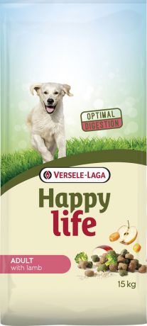 Корм сухой Versele-Laga Happy Life, для собак, с ягненком, 15 кг