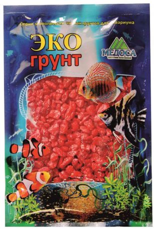 Грунт для аквариума "ЭКОгрунт", мраморная крошка, цвет: красный, 5-10 мм, 3,5 кг. г-0205