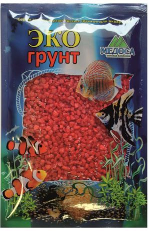 Грунт для аквариума "ЭКОгрунт", мраморная крошка, цвет: красный, 2-5 мм, 3,5 кг. г-1003