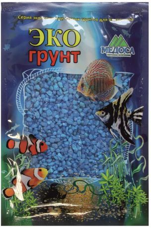 Грунт для аквариума "ЭКОгрунт", мраморная крошка, цвет: голубой, 2-5 мм, 3,5 кг. г-1006