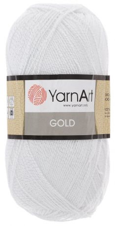 Пряжа для вязания YarnArt "Gold", цвет: белый, серебряный, 400 м, 100 г, 5 шт
