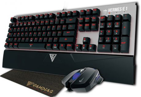 Gamdias Hermes E1, Black комплект клавиатура + игровая мышь с ковриком