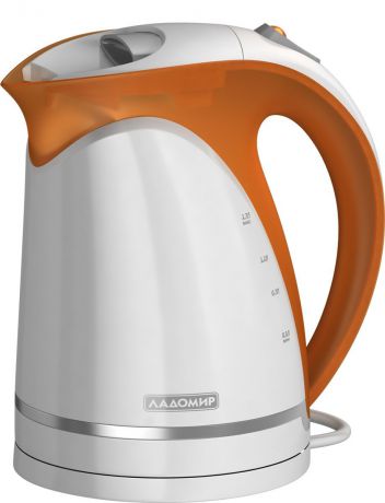 Электрический чайник Ладомир 324, цвет белый оранжевый