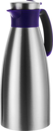 Термос-чайник Emsa "Soft Grip", цвет: фиолетовый, стальной, 1,5 л