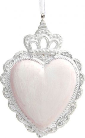 Новогоднее подвесное украшение Magic Time "Белое сердечко", 1 х 6 х 8,5 см