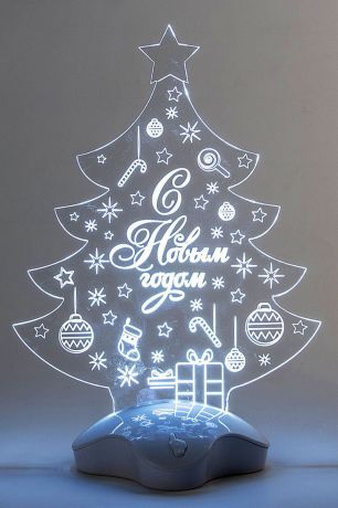 Подставка световая Luazon "Елка с подарком", 24 х 17 см. 2446520