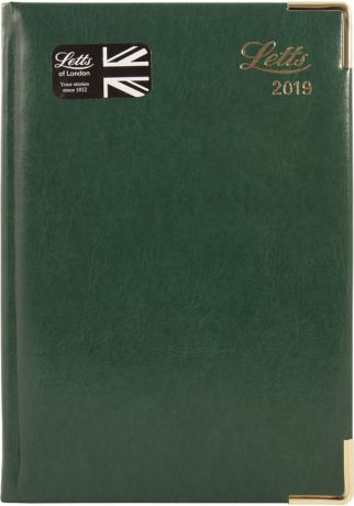 Ежедневник Letts Global Deluxe, датированный, цвет: зеленый, A5, 208 листов в линейку