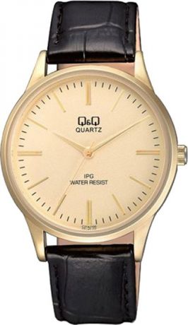 Наручные часы мужские "Q & Q", цвет: золотой. C214-100
