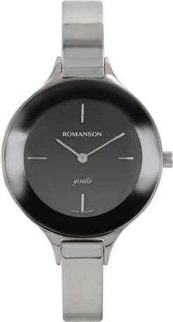 Часы наручные женские Romanson, цвет: серебристый, черный. RM8276LW(BK)
