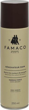AEROSOL DAIM 250 ML FAMACO MARRON MOYEN , Восстановитель цвета для замши, FAMACO, коричневый, 250 мл