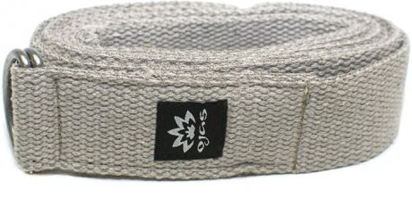Ремень для йоги Ojas "Cotton Natural", цвет: серый, 4 х 240 см
