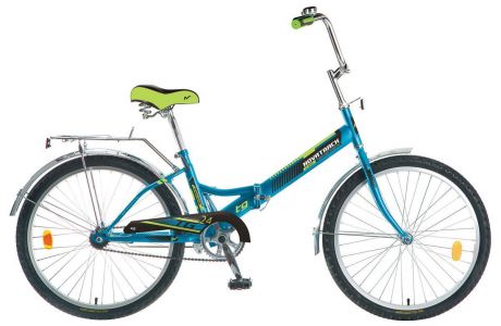 Велосипед складной Novatrack "TG", цвет: синий, 24"