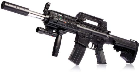Игрушечное оружие "Автомат пневматический М4А4" с лазером и фонариком, 1522081