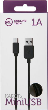 Дата-кабель RedLine USB-miniUSB 1м Black