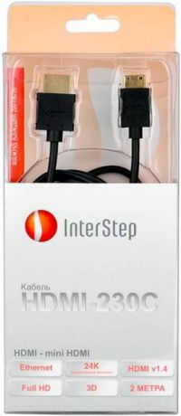 InterStep Mini HDMI с Ethernet 2м (HDMI-230C)