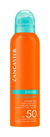 Lancaster Sun For Kids Invisible Mist Water Resistant SPF50 Wet Skin Application