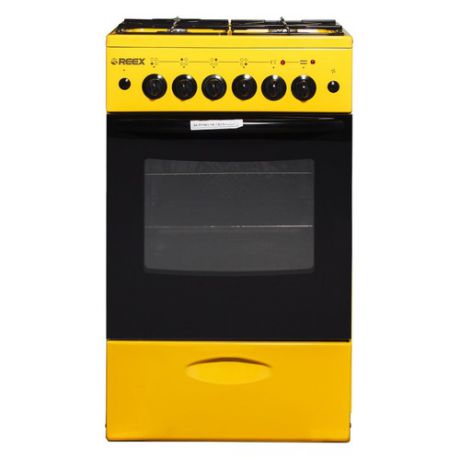 Газовая плита REEX CGE-540, электрическая духовка, желтый
