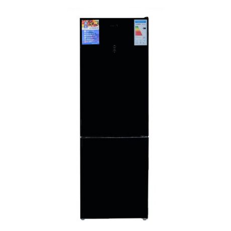 Холодильник REEX RF 18530 DNF, двухкамерный, черное стекло