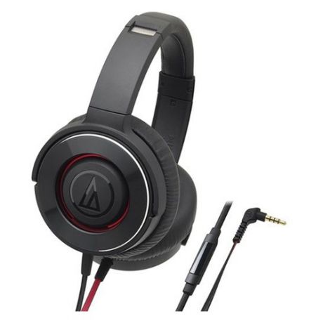 Наушники AUDIO-TECHNICA ATH-WS550iS BRD, 3.5 мм, накладные, черный/красный [10102360]